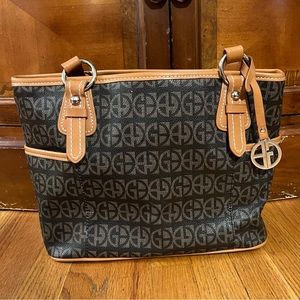 Giani Bernini Dark Brown and Tan Tote w/Pockets